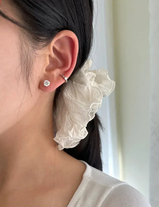 Silver 925 Cubic Earrings, Size 4, High-Quality Silver Post Earrings