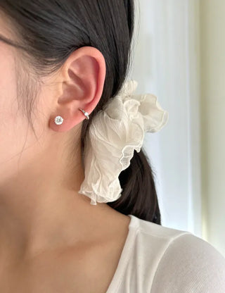 Silver 925 Cubic Earrings, Size 4, High-Quality Silver Post Earrings