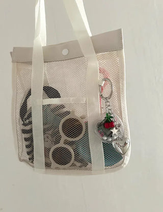 Game console cherry keyring Y2K bag heart keyholder
