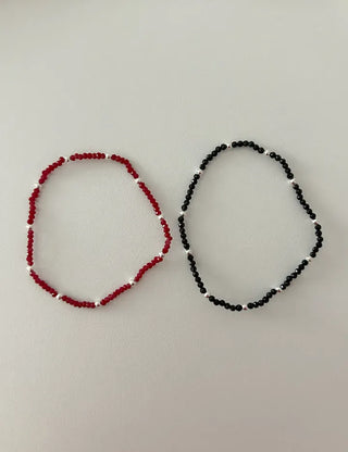 Silver ball cut bead bracelet layered 925 silver bracelet