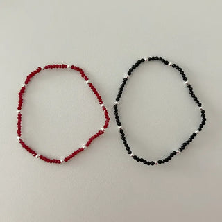 Silver ball cut bead bracelet layered 925 silver bracelet
