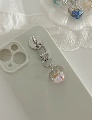 Dolphin Heart Keyring Summer Keyholder Phone Strap Loop