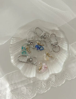 Dolphin Heart Keyring Summer Keyholder Phone Strap Loop