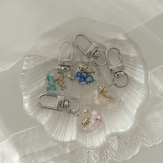 Dolphin Heart Keyring Summer Keyholder Phone Strap Loop