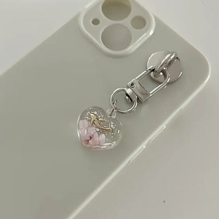 Dolphin Heart Keyring Summer Keyholder Phone Strap Loop