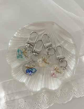 Dolphin Heart Keyring Summer Keyholder Phone Strap Loop