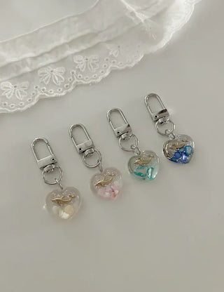 Dolphin Heart Keyring Summer Keyholder Phone Strap Loop