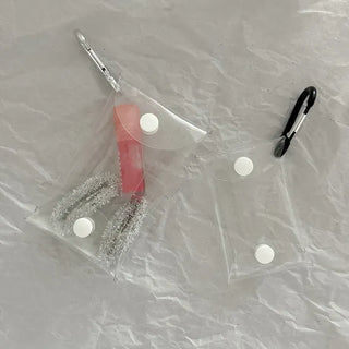 Mini Square Transparent Pouch Keyring Accessory Storage