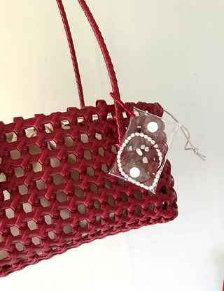 Mini Square Transparent Pouch Keyring Accessory Storage