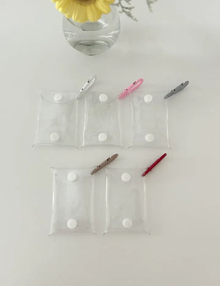 Mini Square Transparent Pouch Keyring Accessory Storage