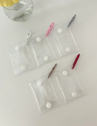 Mini Square Transparent Pouch Keyring Accessory Storage