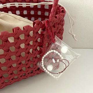 Mini Square Transparent Pouch Keyring Accessory Storage