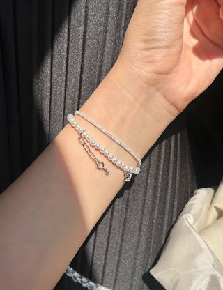 Pearl Bracelet Heart Key Women's Handmade Jewelry