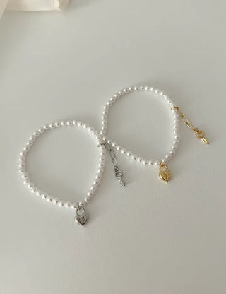 Pearl Bracelet Heart Key Women's Handmade Jewelry