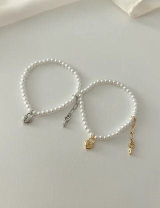 Pearl Bracelet Heart Key Women's Handmade Jewelry