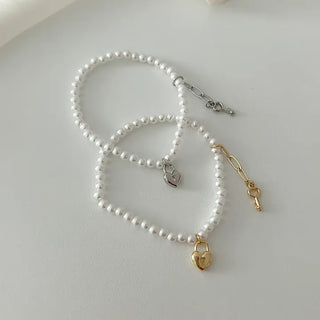 Pearl Bracelet Heart Key Women's Handmade Jewelry