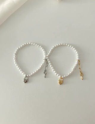Pearl Bracelet Heart Key Women's Handmade Jewelry
