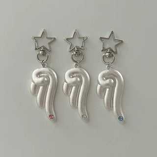 Cubic Angel Keyring Metal Key Holder Phone Strap Loop