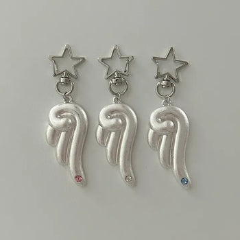 Cubic Angel Keyring Metal Key Holder Phone Strap Loop