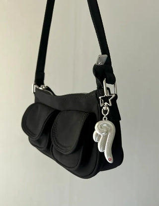 Cubic Angel Keyring Metal Key Holder Phone Strap Loop