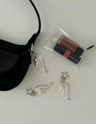 Cubic Angel Keyring Metal Key Holder Phone Strap Loop