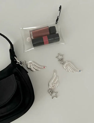 Cubic Angel Keyring Metal Key Holder Phone Strap Loop