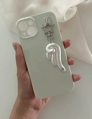 Cubic Angel Keyring Metal Key Holder Phone Strap Loop