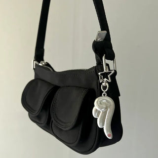 Cubic Angel Keyring Metal Key Holder Phone Strap Loop