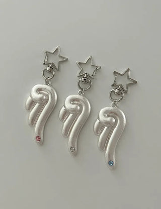Cubic Angel Keyring Metal Key Holder Phone Strap Loop