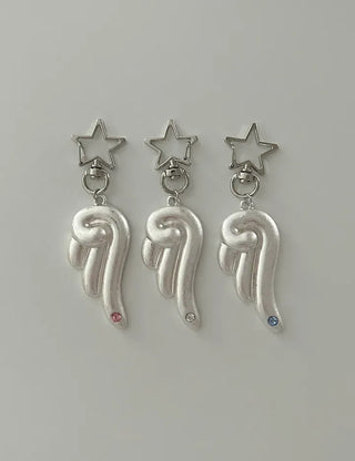 Cubic Angel Keyring Metal Key Holder Phone Strap Loop
