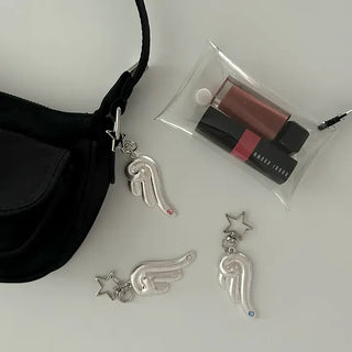 Cubic Angel Keyring Metal Key Holder Phone Strap Loop