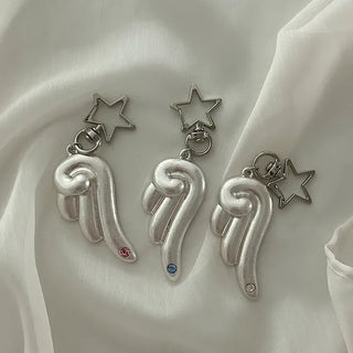 Cubic Angel Keyring Metal Key Holder Phone Strap Loop