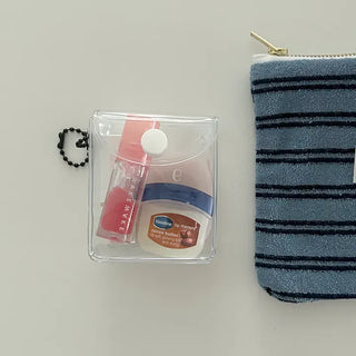 Dog tag square transparent PVC pouch multi-purpose keyring
