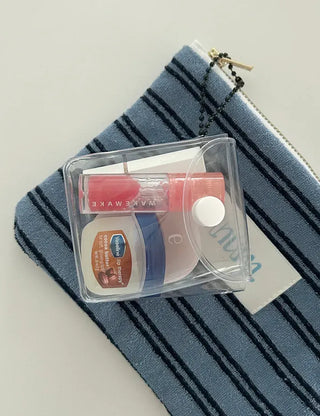 Dog tag square transparent PVC pouch multi-purpose keyring