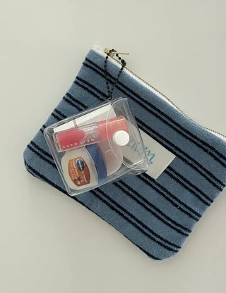 Dog tag square transparent PVC pouch multi-purpose keyring