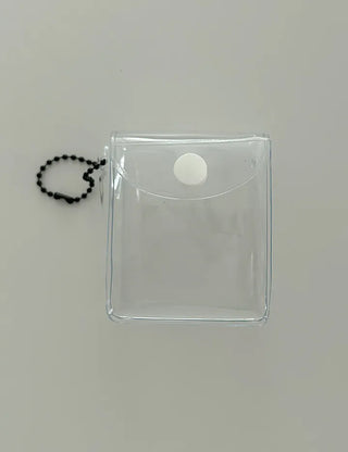 Dog tag square transparent PVC pouch multi-purpose keyring