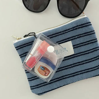 Dog tag square transparent PVC pouch multi-purpose keyring