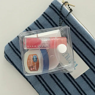 Dog tag square transparent PVC pouch multi-purpose keyring