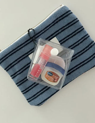 Dog tag square transparent PVC pouch multi-purpose keyring