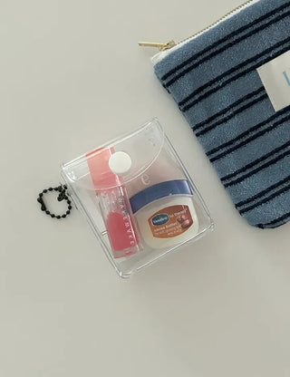 Dog tag square transparent PVC pouch multi-purpose keyring