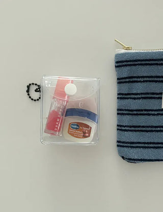 Dog tag square transparent PVC pouch multi-purpose keyring