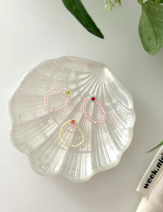 Pastel floral bead ring for women, lovely new summer look, resort style