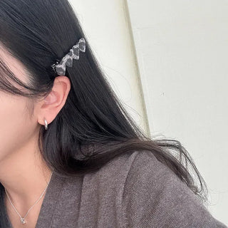 Autumn Acrylic Leopard Print Heart Hair Clip Side Hairpin