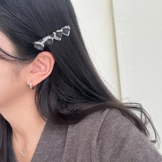 Autumn Acrylic Leopard Print Heart Hair Clip Side Hairpin