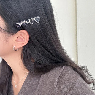 Autumn Acrylic Leopard Print Heart Hair Clip Side Hairpin