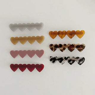 Autumn Acrylic Leopard Print Heart Hair Clip Side Hairpin