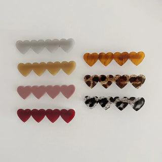 Autumn Acrylic Leopard Print Heart Hair Clip Side Hairpin