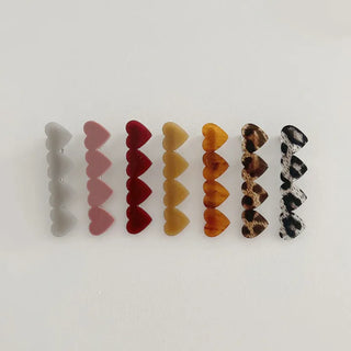 Autumn Acrylic Leopard Print Heart Hair Clip Side Hairpin