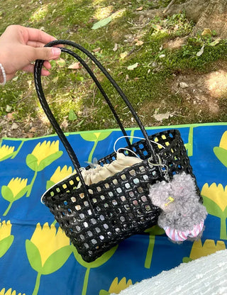 Picnic Net Bag Inner Bag Set Summer Resort Look Bag Shoulder Bag