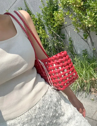 Picnic Net Bag Inner Bag Set Summer Resort Look Bag Shoulder Bag